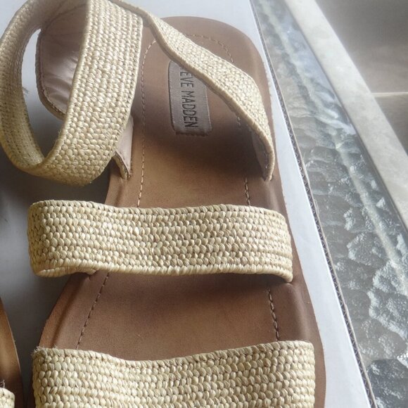 Steve Madden women's size 10 sandals, Raffia elastic wrap ankle straps, flexible - Picture 13 of 13
